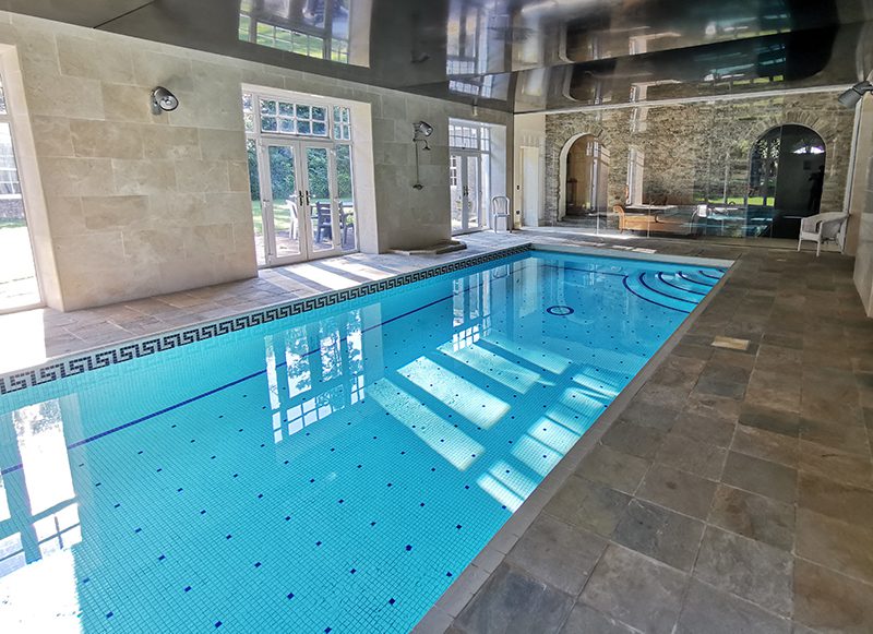 Indoor pool at Plas Cilybebyll Yoga Retreat Wales